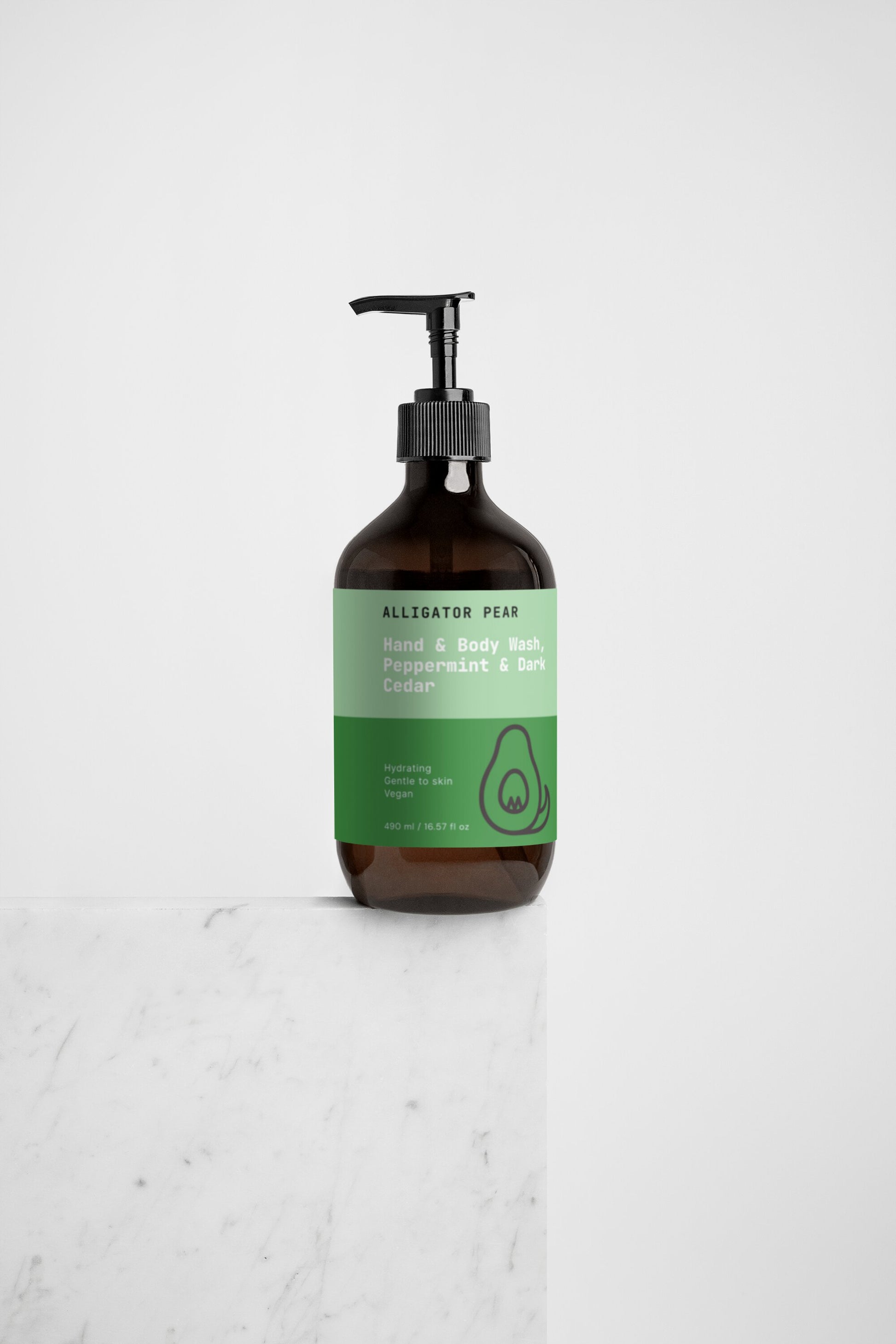 Hand & Body Wash, Peppermint & Dark Cedar