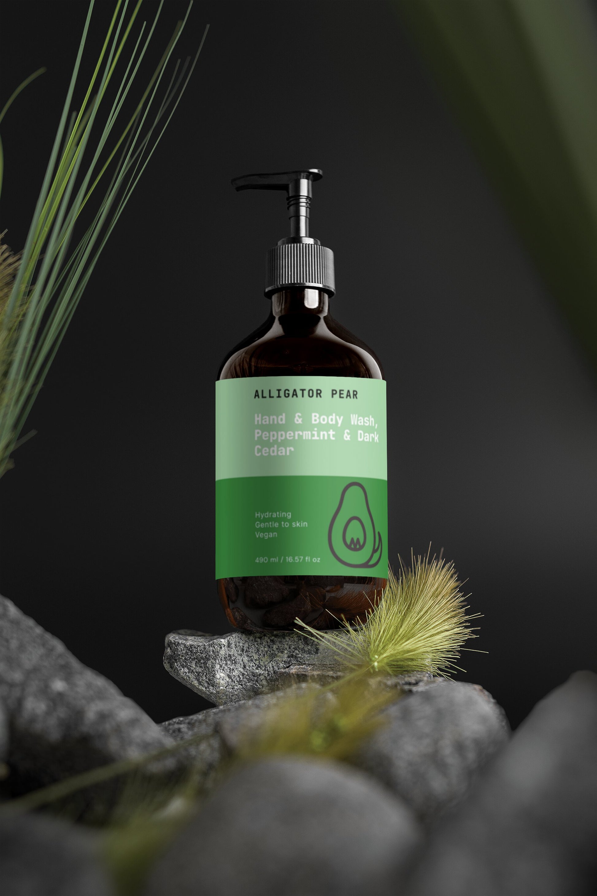 Hand & Body Wash, Peppermint & Dark Cedar